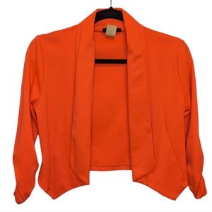 Deb Orange Open Front Crop Blazer Jacket 🧡✨